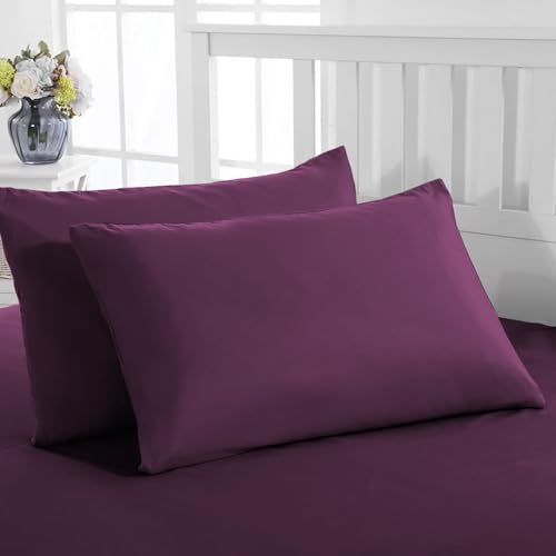 Pillow Cases 2 Pack Standard Size Polyester Cotton Pillow Cover with Envelop Closure Wrinkle Fade Resistant Pillowcases Machine Washable