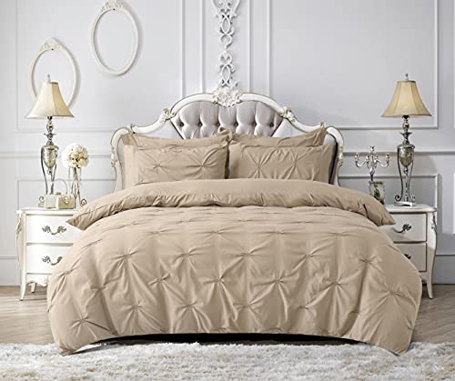 3 Piece Pintuck Duvet Cover Set Luxury Microfiber Soft Bedding Set Quilt Cover With 2 Pillow Cases