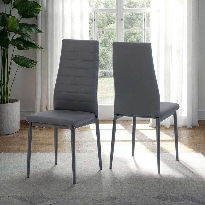 Abbey Chair (Box of 2) Grey Faux Leather