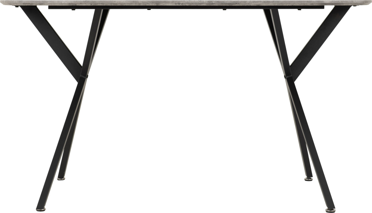 Athens Rectangular Dining Table Concrete Effect/Black