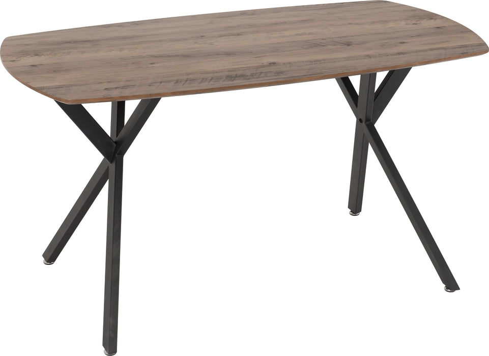 Athens Rectangular Dining Set with Lukas Chairs Medium Oak Effect/Black/Baby Pink Velvet