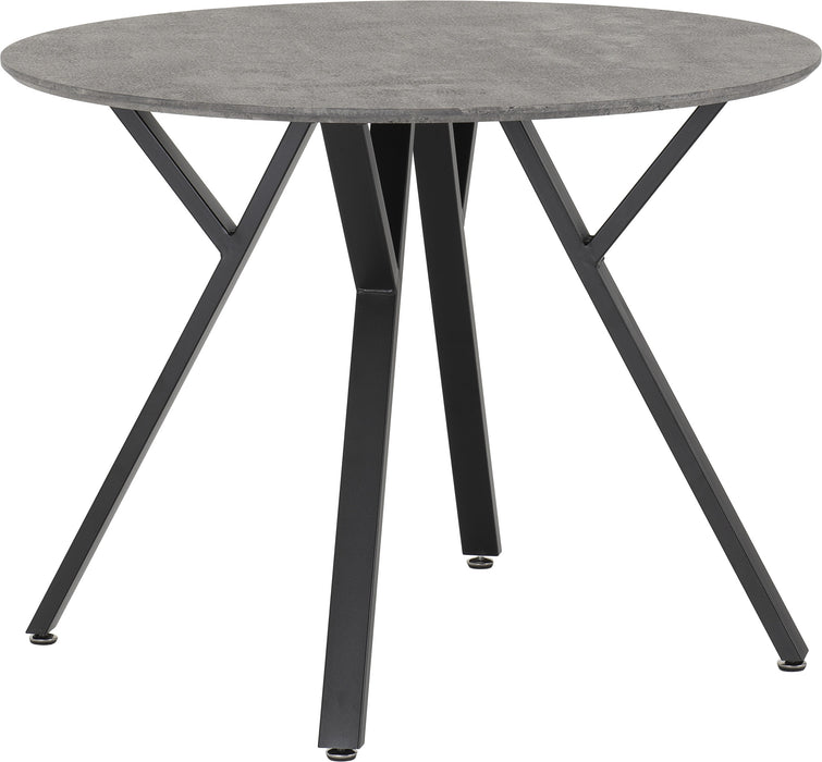 Athens Round Dining Set with Lukas Chairs Concrete Effect/Black/Grey Velvet