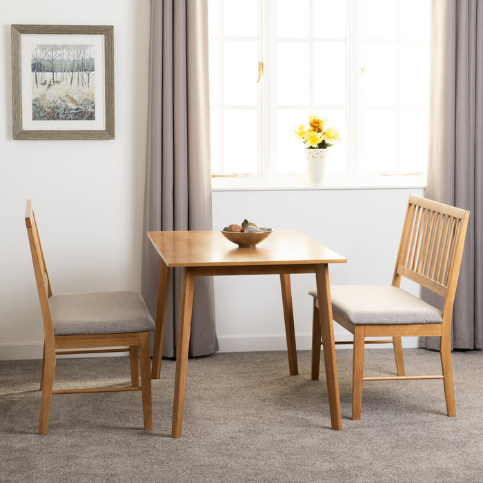 Austin 1+2 Dining Bench Set Oak Effect/Grey Fabric