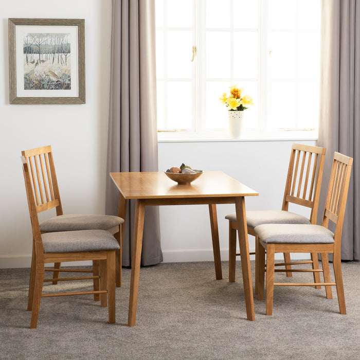 Austin 1+4 Dining Set Oak Effect/Grey Fabric