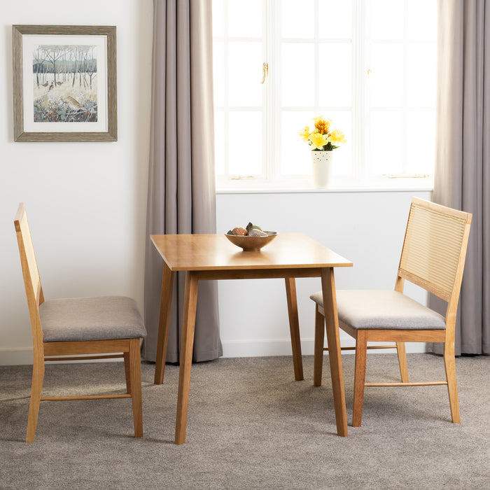 Austin & Ellis 1+2 Dining Bench Set Oak Effect/Grey Fabric