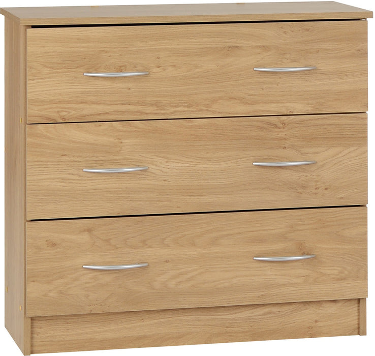 Bellingham 3 Drawer Chest Oak Effect Veneer