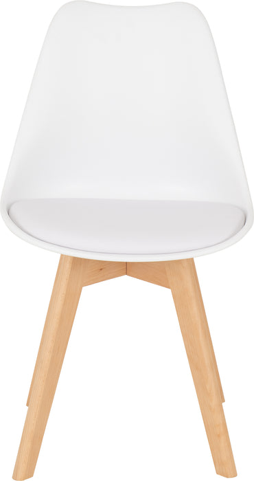 Bendal Chair (Box of 2) Beech/White Faux Leather