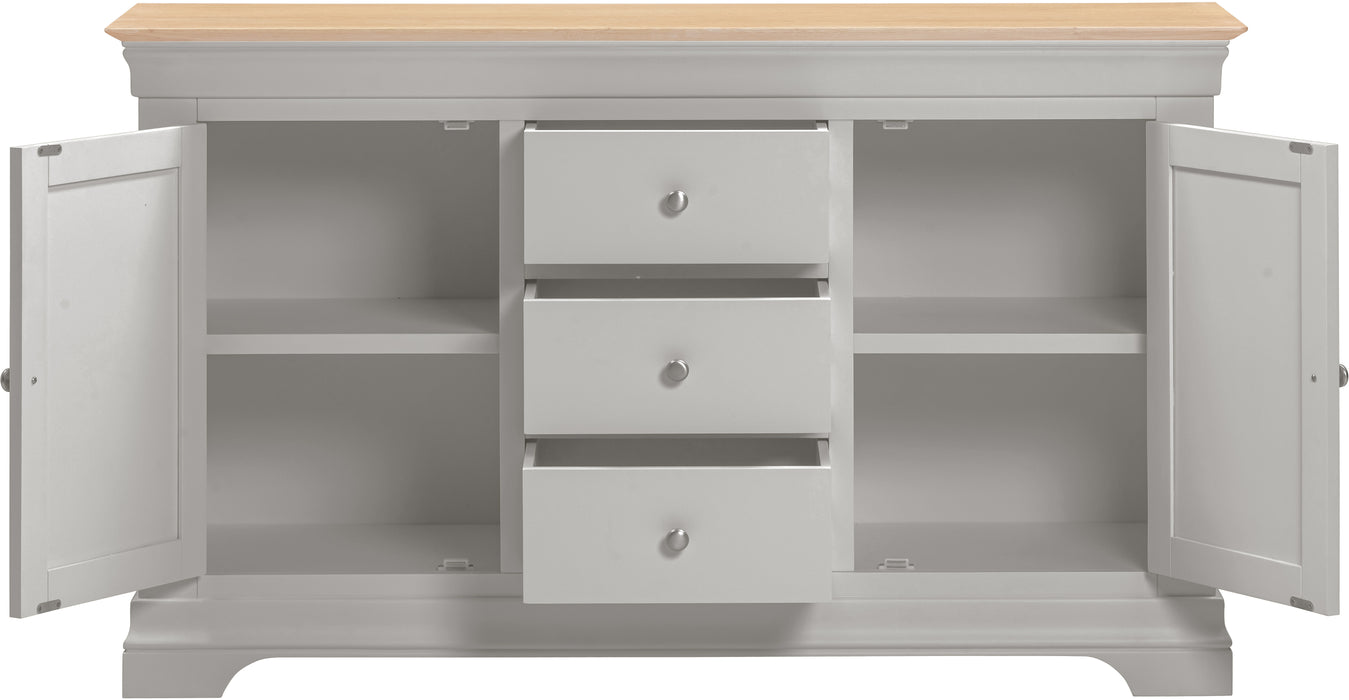 Bordeaux 2 Door 3 Drawer Sideboard Pebble Grey/Oak