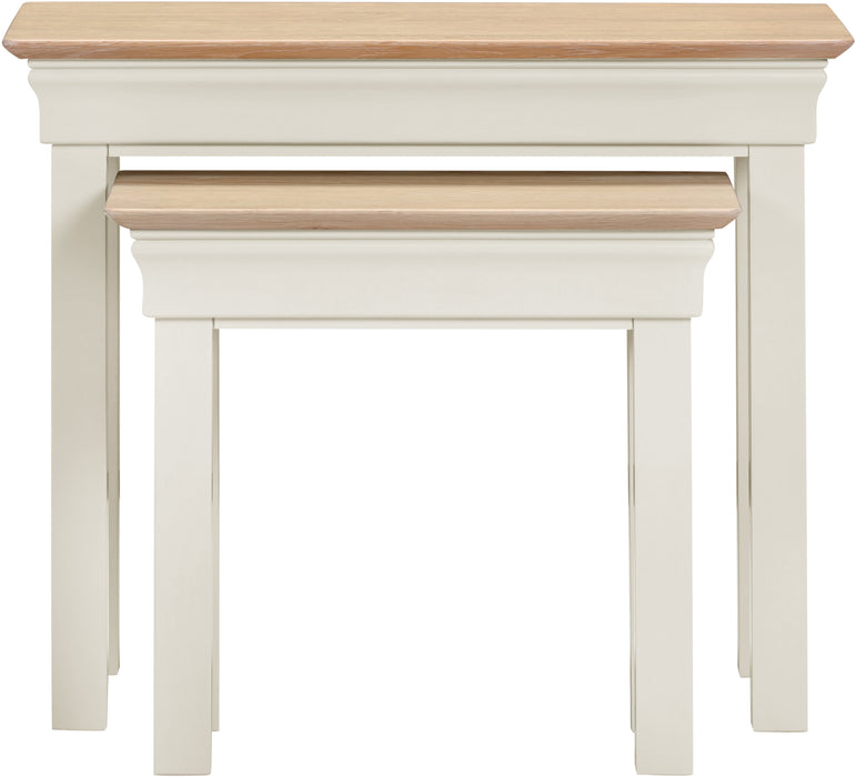 Bordeaux Nest of 2 Tables Ivory/Oak