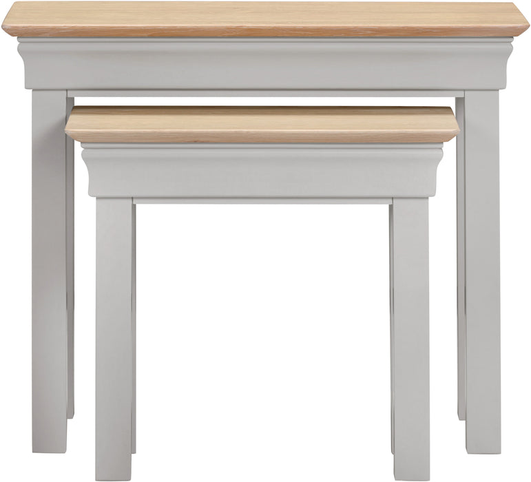 Bordeaux Nest of 2 Tables Pebble Grey/Oak