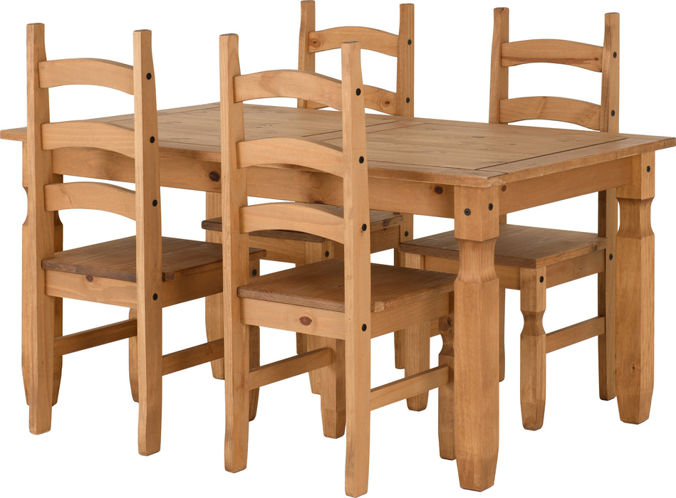 Corona 5' Dining Set Distressed Waxed Pine