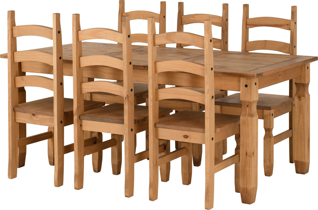 Corona 6' Dining Set Distressed Waxed Pine