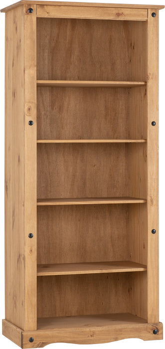 Corona Tall Bookcase Distressed Waxed Pine