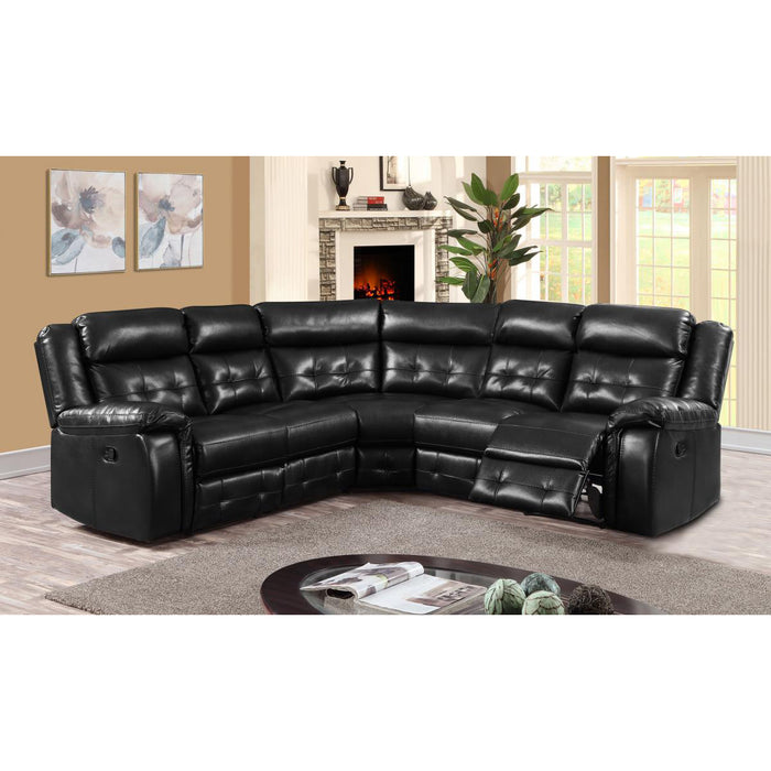 Cobalt Armless LeatherLux & PU 1 Seater Black