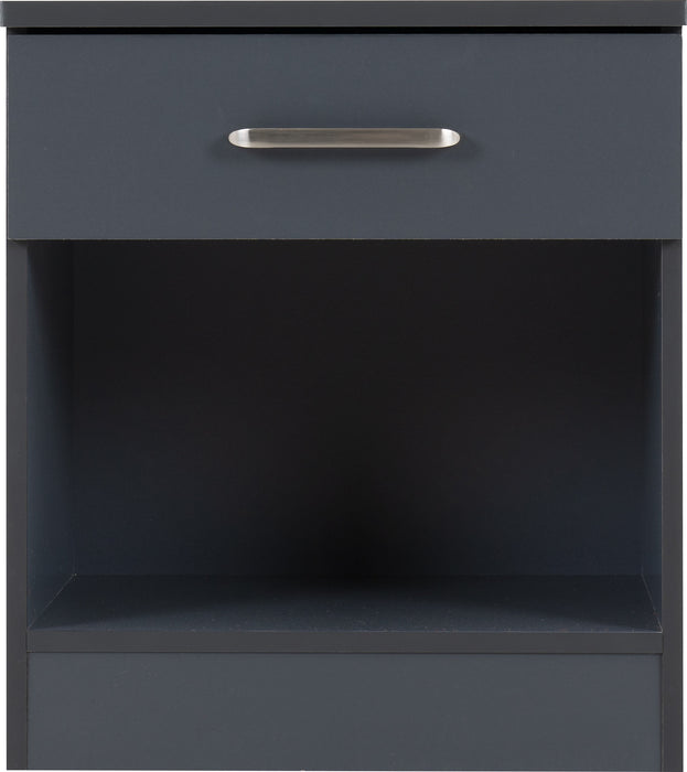 Dakota 1 Drawer Bedside Dark Grey