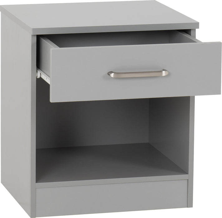 Dakota 1 Drawer Bedside Light Grey