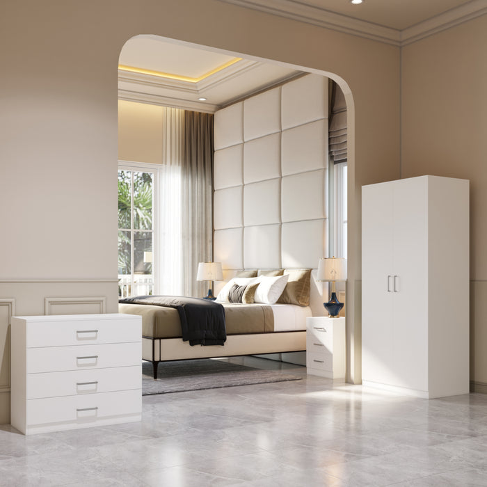 Dakota 2 Door Wardrobe Bedroom Set White