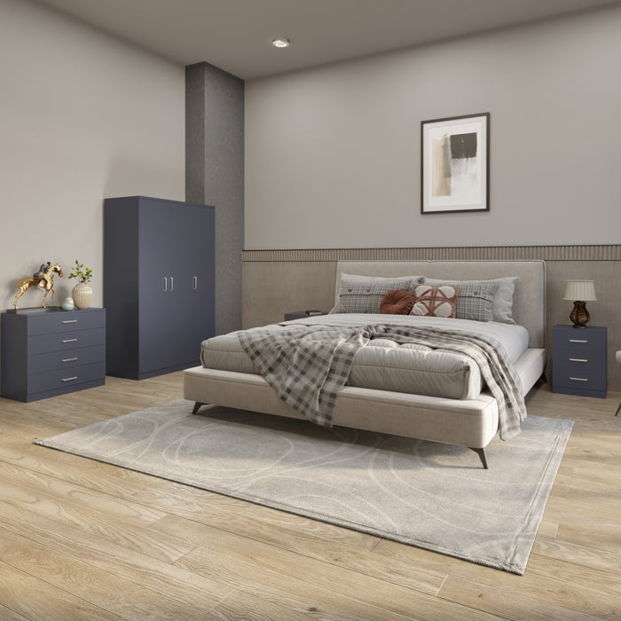 Dakota 3 Door Wardrobe Bedroom Set Dark Grey