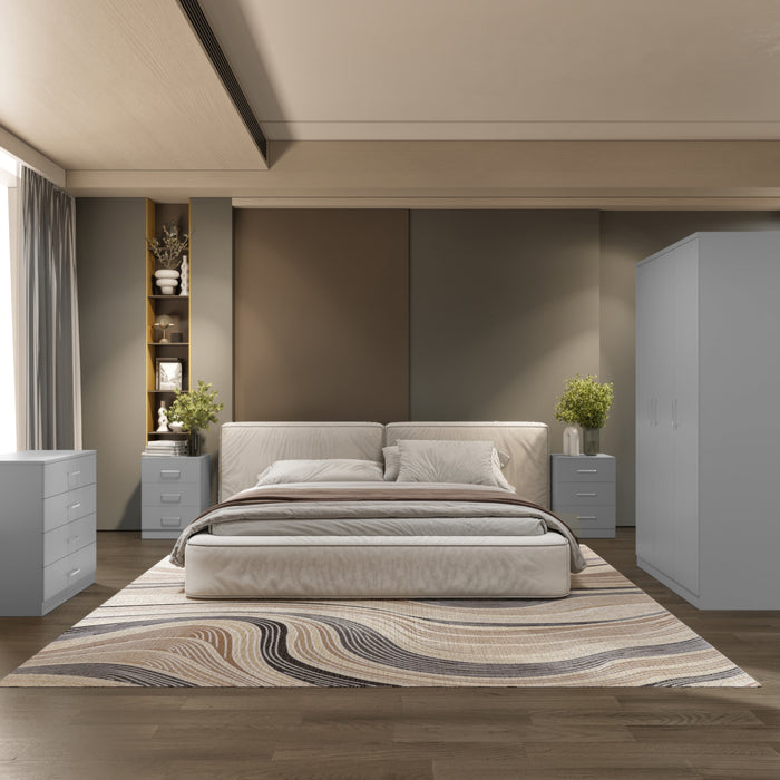Dakota 3 Door Wardrobe Bedroom Set Light Grey