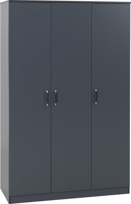 Dakota 3 Door Wardrobe Dark Grey