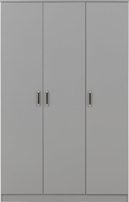 Dakota 3 Door Wardrobe Light Grey