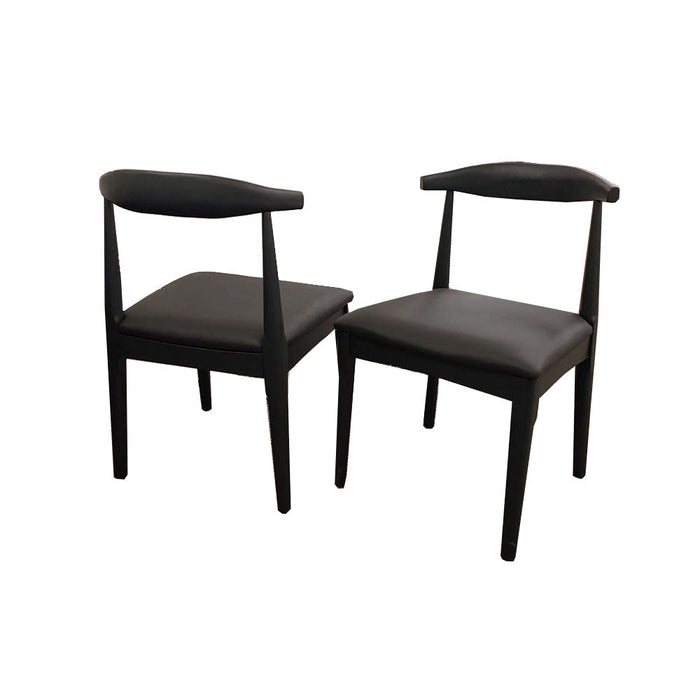 Elsa Wooden Wishbone Chair With Matt Black Seat