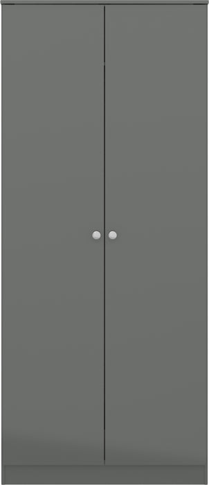 Denver 2 Door Wardrobe Grey Gloss