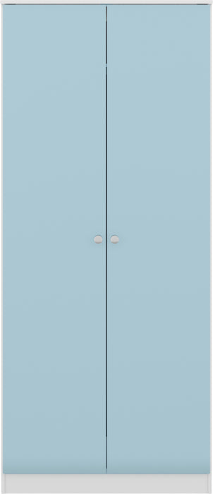 Denver 2 Door Wardrobe White/Blue Gloss