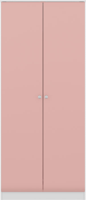 Denver 2 Door Wardrobe White/Pink Gloss