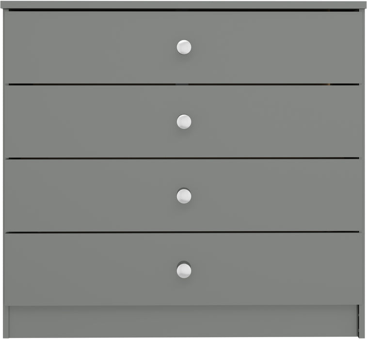 Denver 4 Drawer Chest Grey Gloss