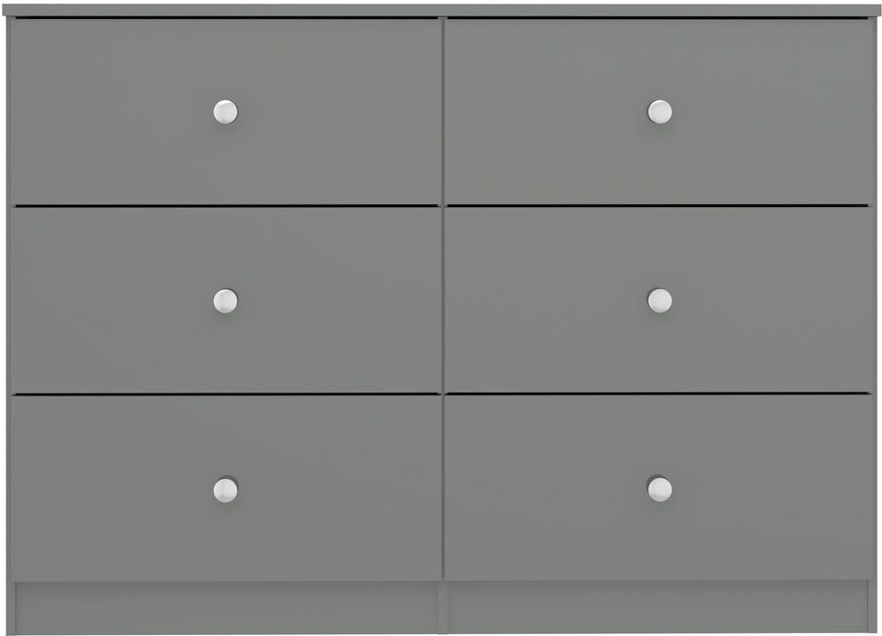 Denver 6 Drawer Chest Grey Gloss