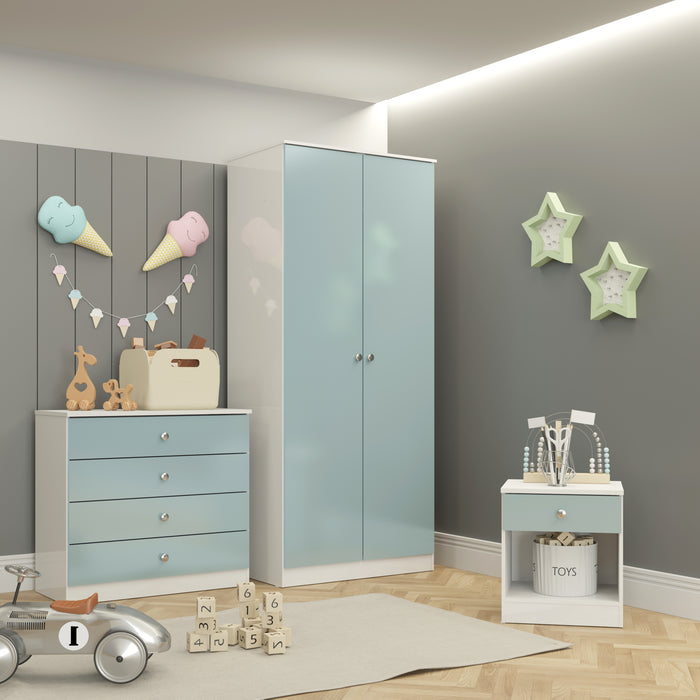Denver Trio White/Blue Gloss