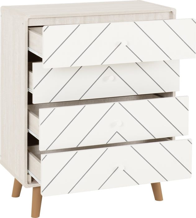 Dixie 4 Drawer Chest Dusty Grey/White