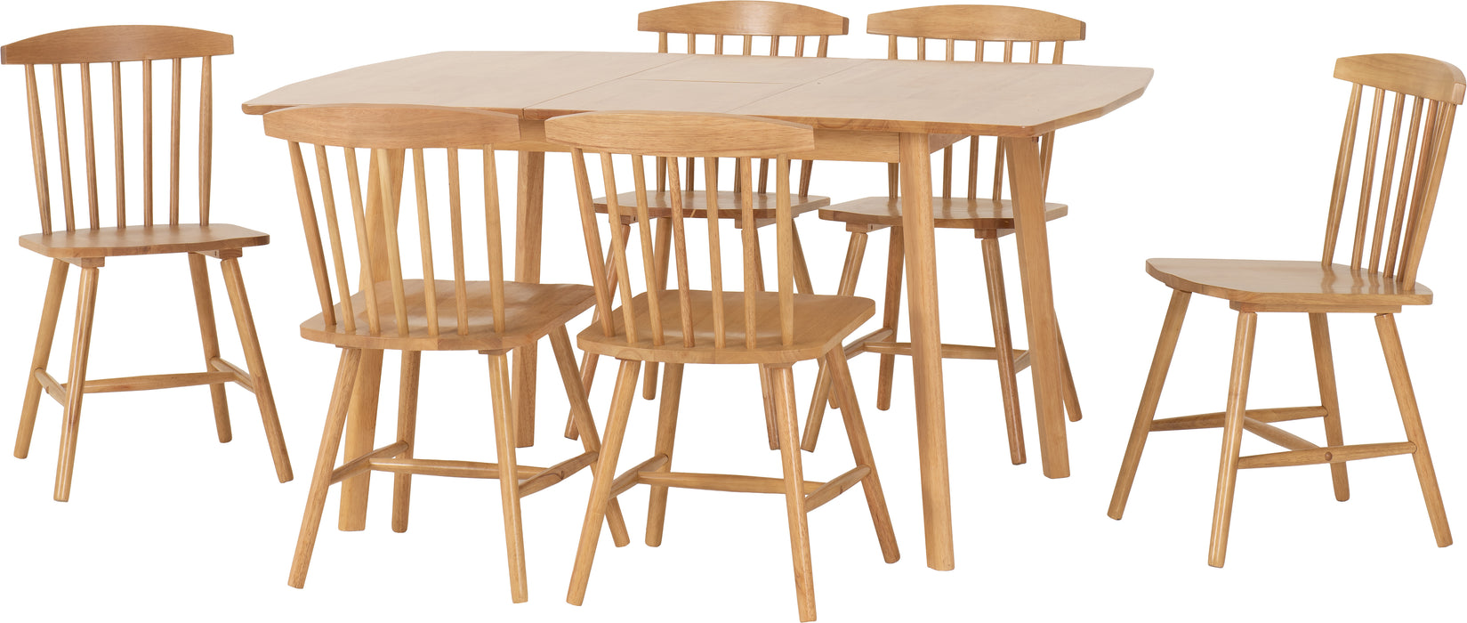Emery Extending Dining Set (6 Chairs) Natural Oak Effect