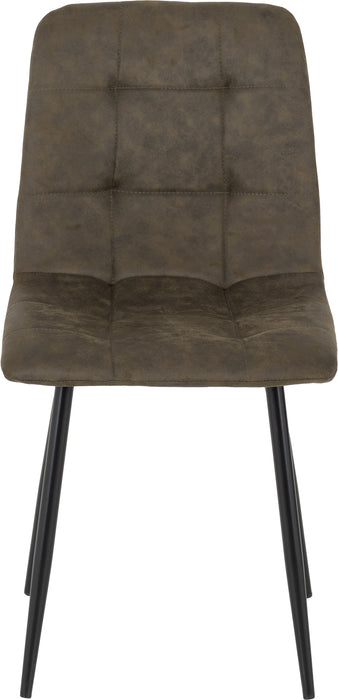Fenton Chair (Box of 2) Olive Green Suede Fabric