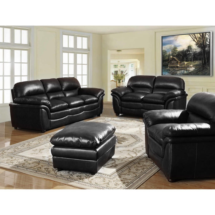 Fernando Sofa Full Bonded Leather 3 Seater Black