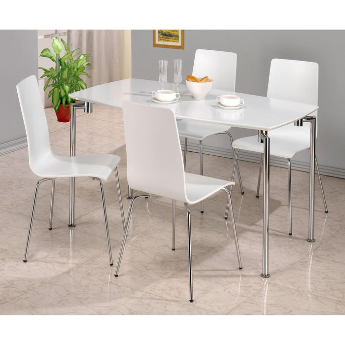 Fiji High Gloss White Rectangle Dining Set with 4 Chairs