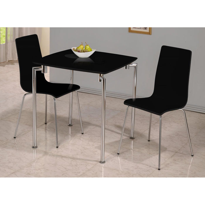 Fiji High Gloss Black Small Dining Set with 2 Chairs