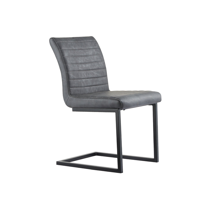 Finch Vintage Grey PU Chairs & Matt Black Legs (2s)