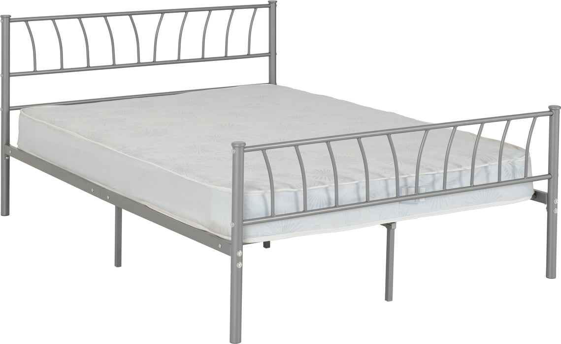 Harlow 4'6" Bed Silver