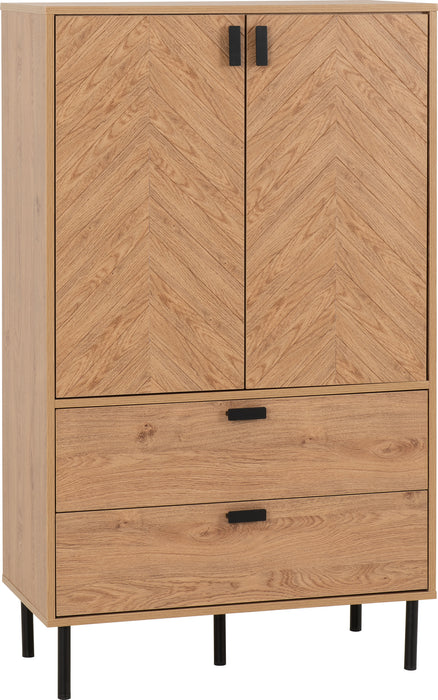 Leon 2 Door 2 Drawer Cabinet Medium Oak Effect