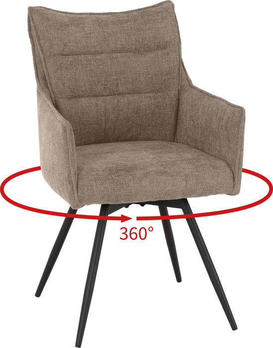 Lewis Carver Swivel Chair (2 Per Box) Fawn Fabric