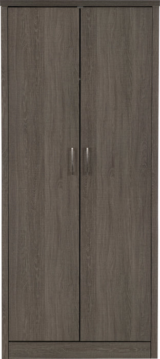 Lisbon 2 Door Wardrobe Black Wood Grain
