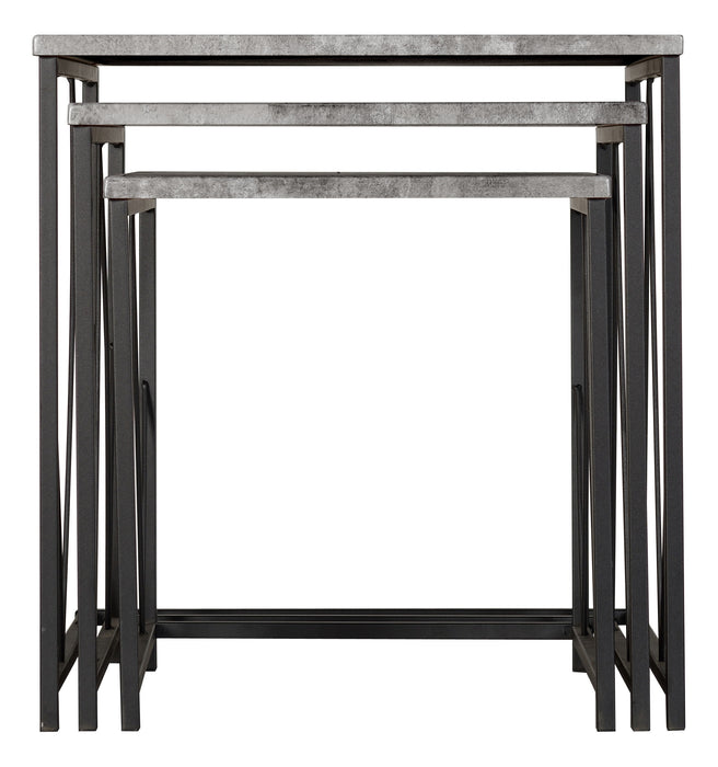 Athens Square Nest Of Tables Concrete Effect/Black