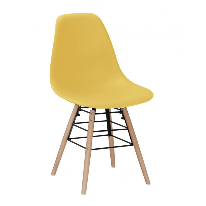 Lilly Plastic (PP) Chairs with Solid Beech Legs Yellow (4s)