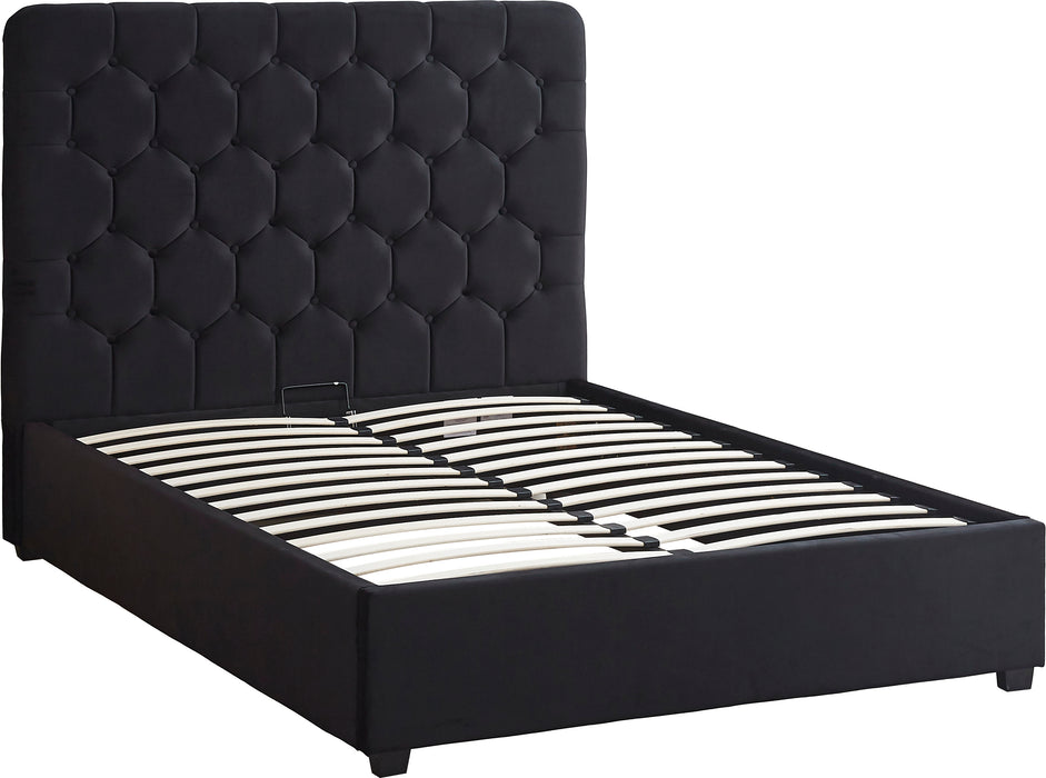 Madison Ottoman 5' Bed Black Velvet Fabric