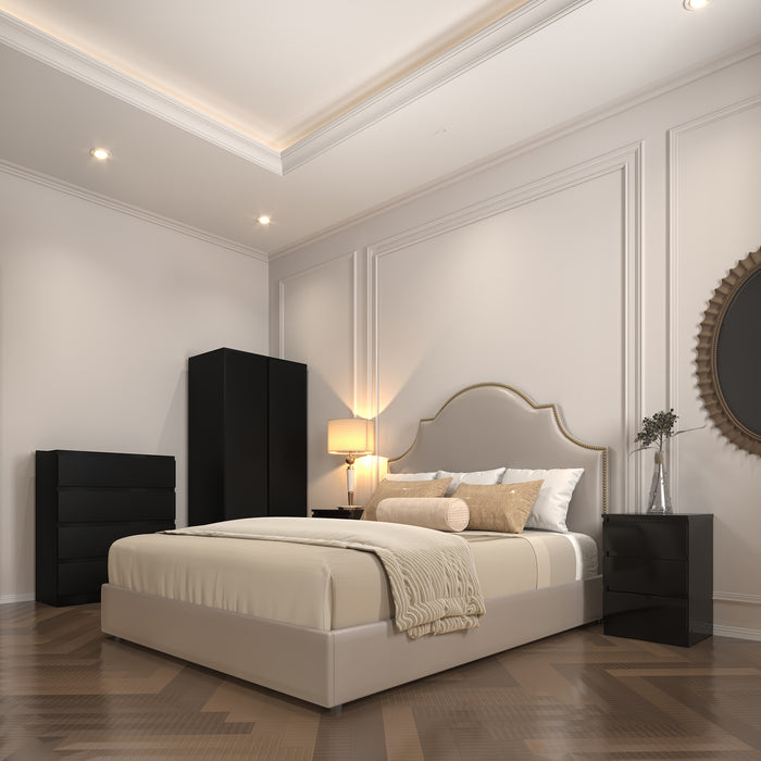 Malvern 2 Door Wardrobe Bedroom Set Black