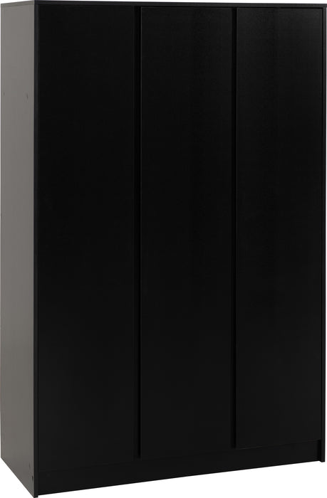 Malvern 3 Door Wardrobe Bedroom Set Black