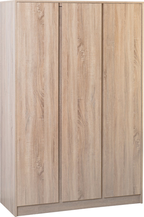 Malvern 3 Door Wardrobe Bedroom Set Sonoma Oak Effect