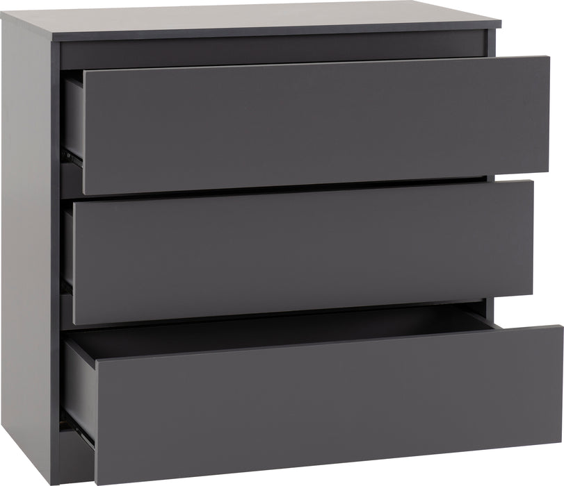 Malvern 3 Drawer Chest Grey